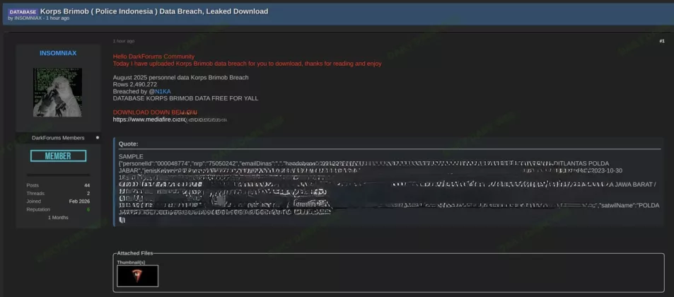 HEBOH! 2,49 Juta Database BRIMOB Diduga BOCOR di DARK WEB, Fakta atau Hoaks?