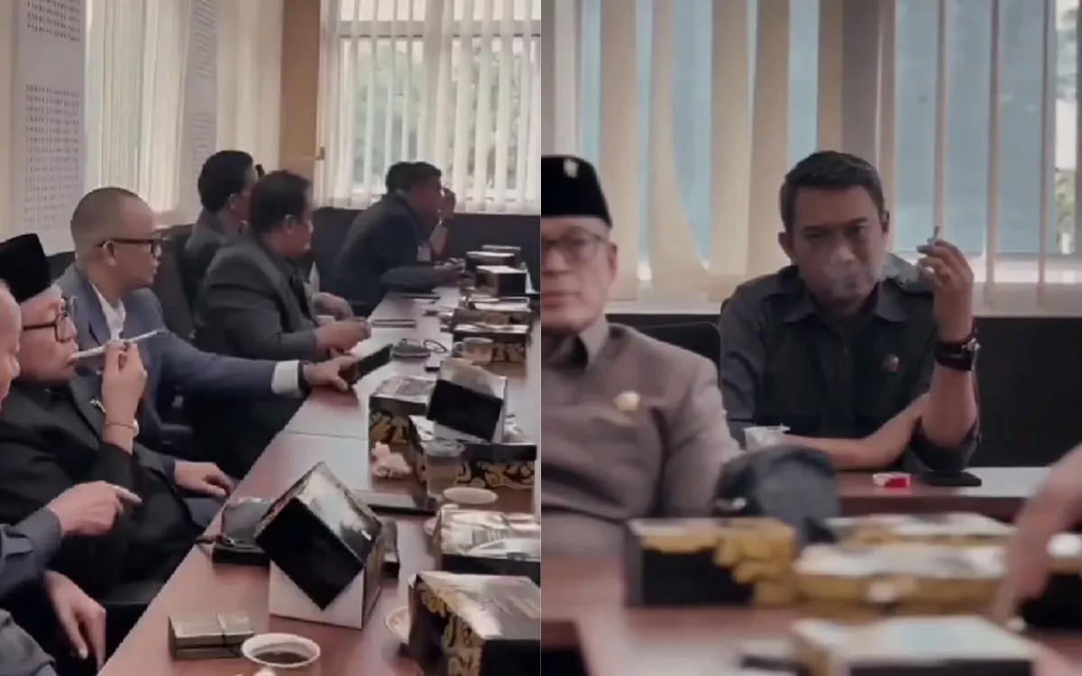 Anggota DPRD Jateng Asyik Merokok di Ruang Rapat Ber-AC, Netizen Geram!