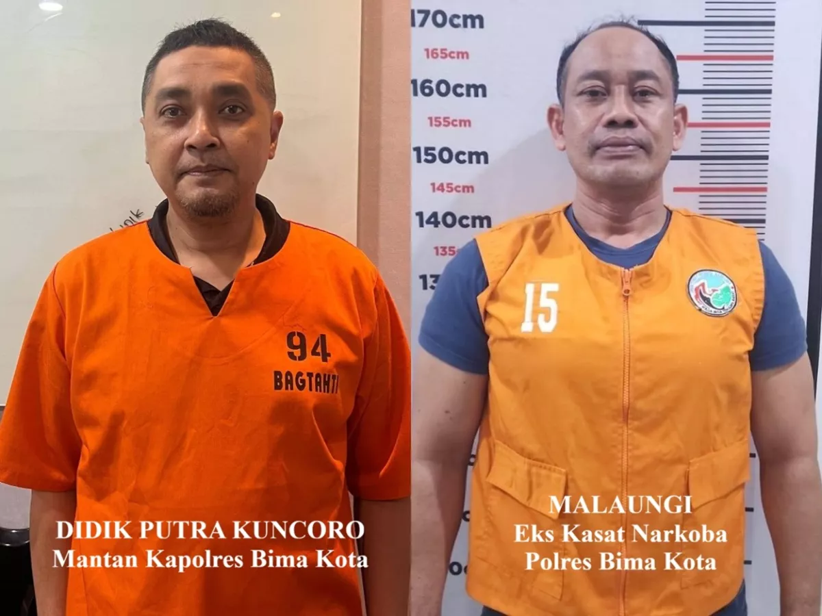 Foto Mantan Kapolres & Eks Kasat Narkoba Bima Kota Pakai Baju Tahanan Oranye Nomor 94 & 15 Viral