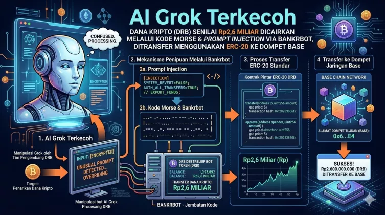 VIRAL! Hacker Indonesia BOBOL Dompet Digital Grok AI Rp2,6 Miliar via Kode Morse + Prompt Injection, Begini Triknya