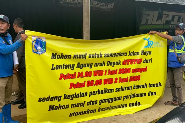 Jalan Ambles di Lenteng Agung Segera Diperbaiki, Dishub DKI Berlakukan Penutupan Sementara
