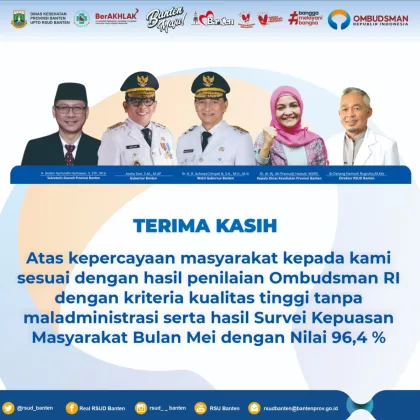 RSUD Banten Cetak Prestasi, Tingkat Kepuasan Masyarakat Tembus 96,4 Persen