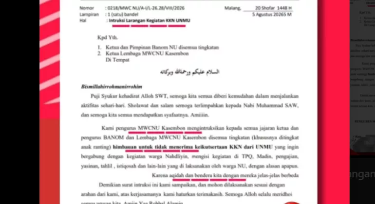 MIRIS! Alasan Beda Aqidah, MWCNU Kasembon Larang Warga Terima Mahasiswa KKN Muhammadiyah