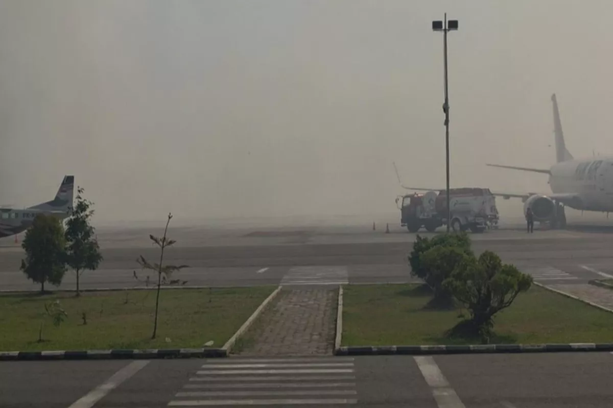 Bandara Nabire Batalkan 2 Penerbangan,  Jarak Pandang di Bawah 70 Meter Gegara Asap Karhutla