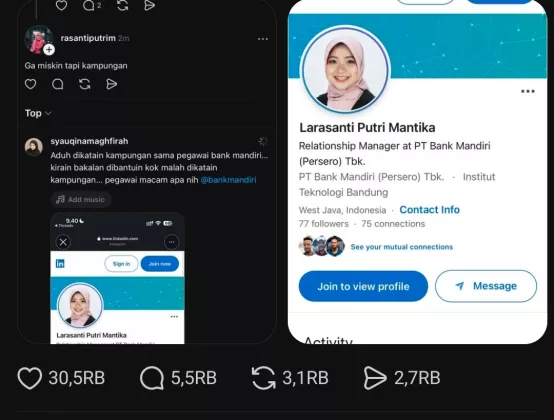 Viral! Relationship Manager Bank Mandiri Sebut Nasabah Kampungan, Kini Minta Maaf Lewat DM