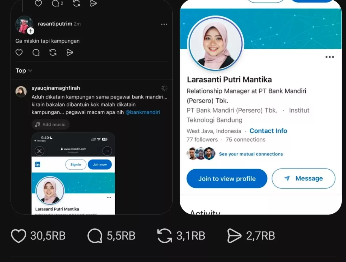 Viral! Relationship Manager Bank Mandiri Sebut Nasabah Kampungan, Kini Minta Maaf Lewat DM