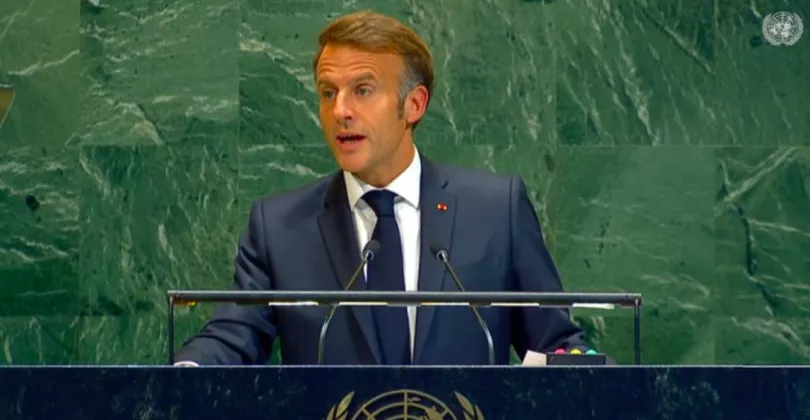 Macron Gebrak Podium PBB, Sindir Klaim Trump soal Perdamaian Gaza