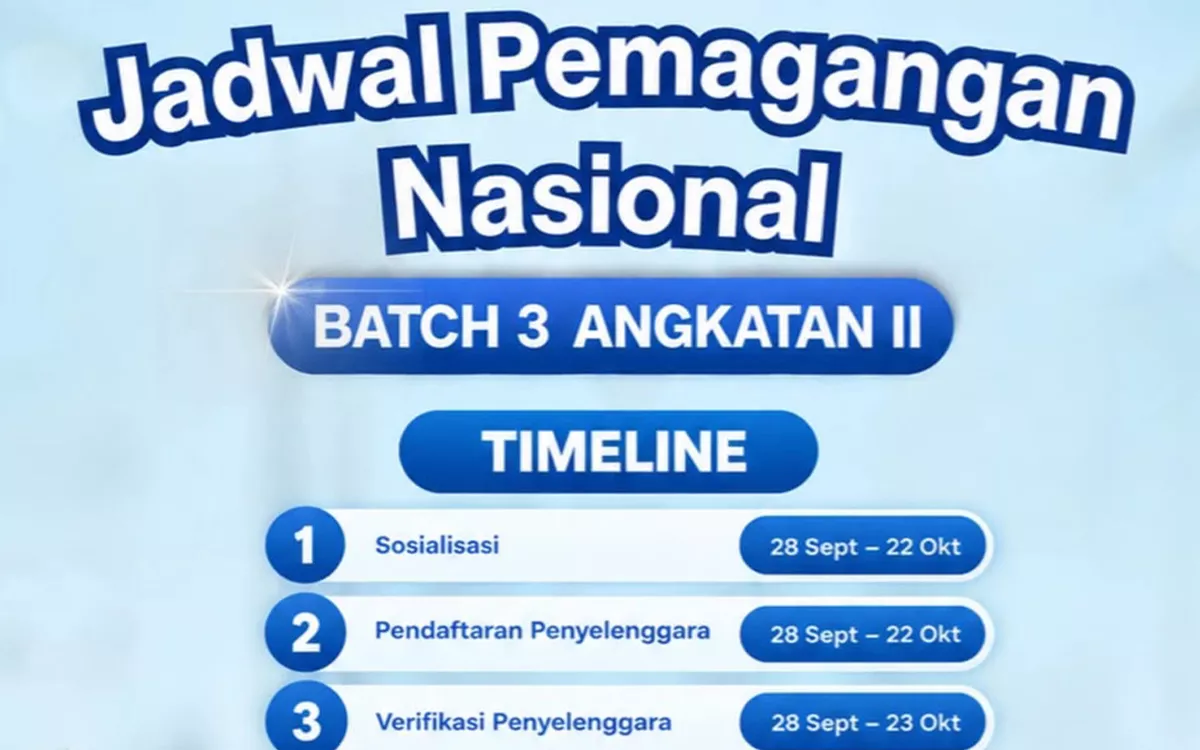 Magang Nasional Batch 3 Angkatan 2 Dibuka, Cek Jadwal dan Syarat Daftarnya