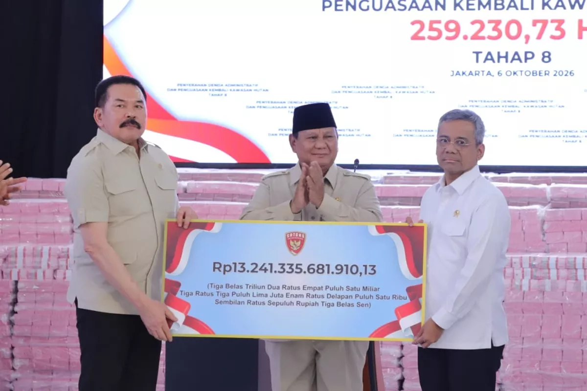 Presiden Prabowo Saksikan Penyerahan Rp13,2 Triliun Hasil Penertiban Satgas PKH ke Kas Negara