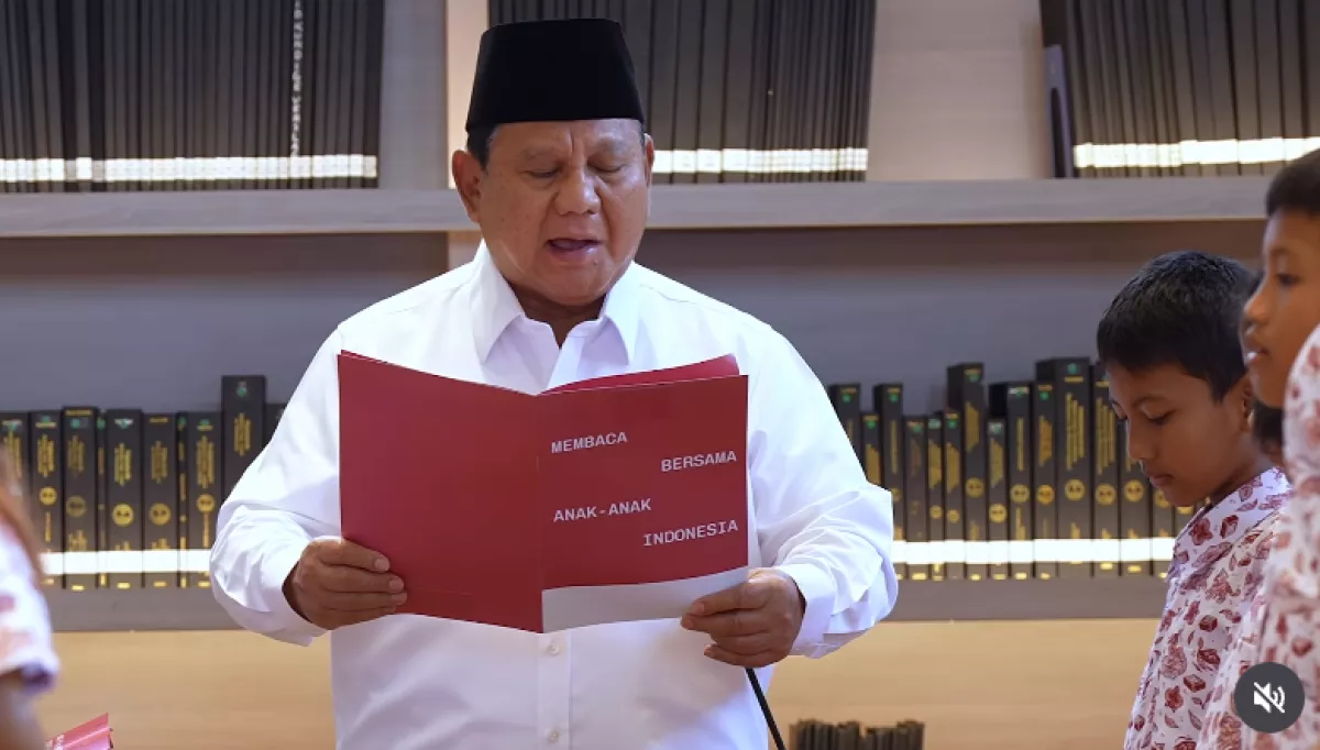 Prabowo Baca Sumpah Pemuda Bersama Anak SD, Titiek Soeharto Turut Hadir