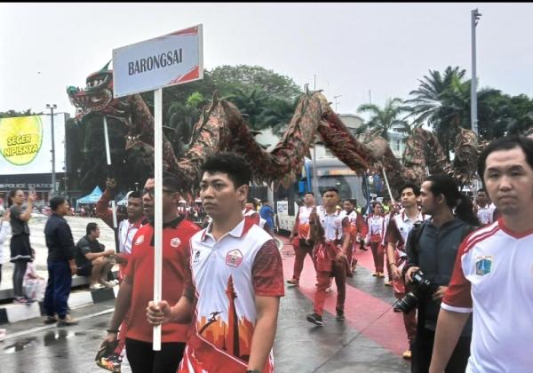 Atlet PON DKI dari 64 Cabor Diarak di CFD Bundaran HI Jakarta