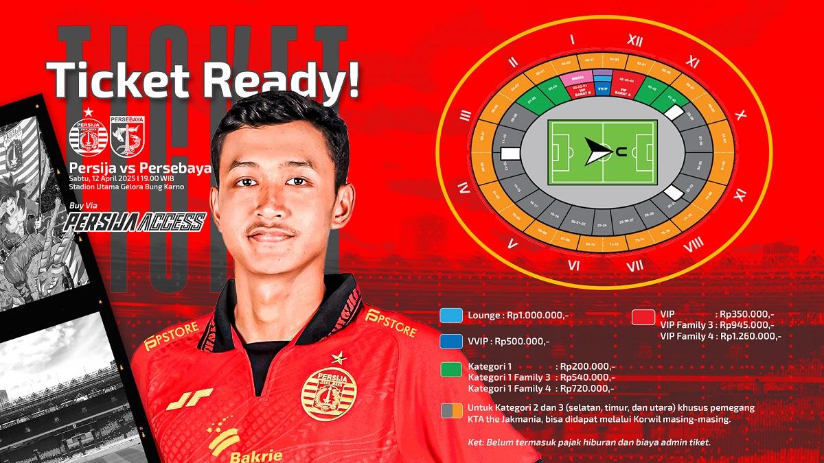Harga dan Link Tiket Persija vs Persebaya: Dari Termurah Rp200 Ribu Sampai Rp1,2 Juta