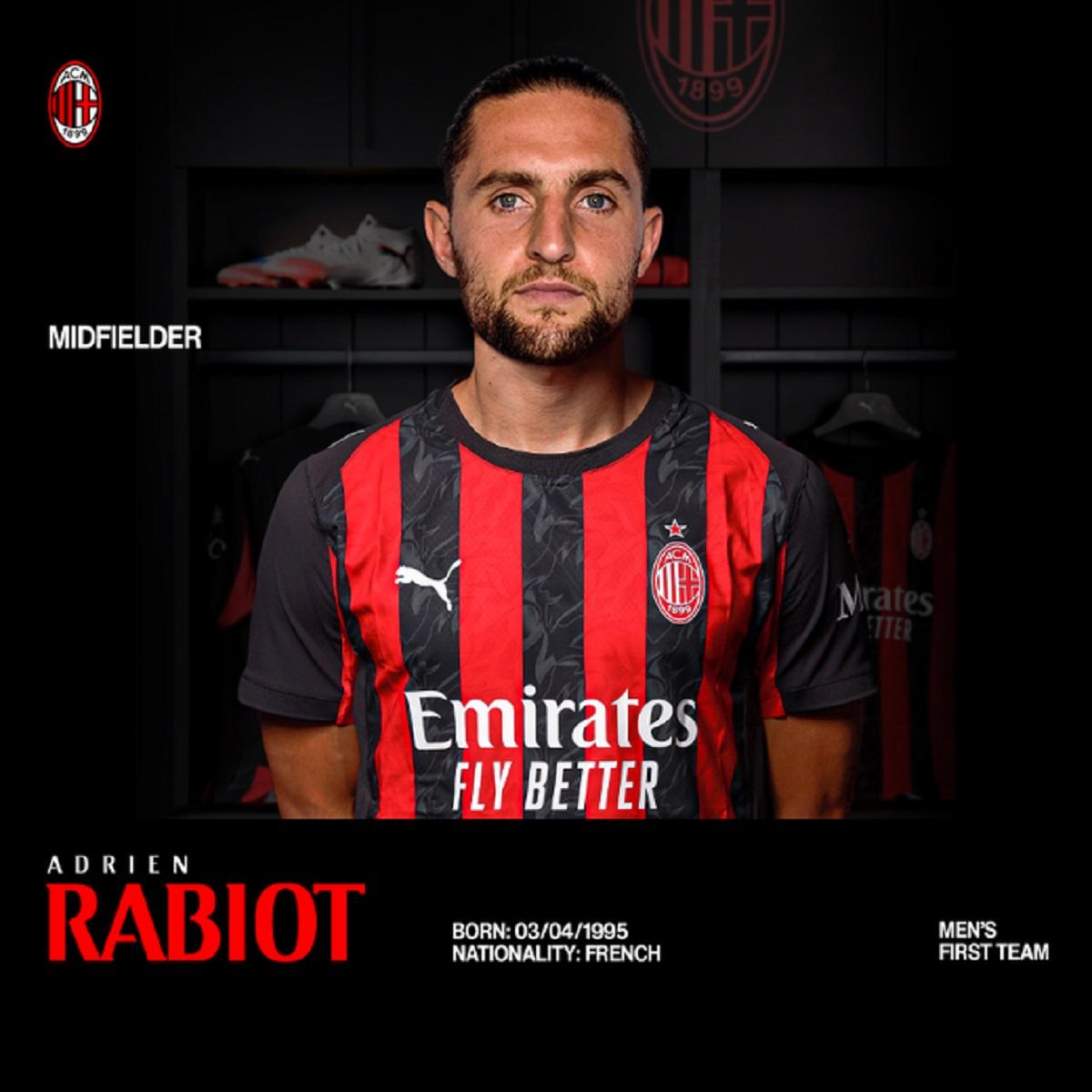 Adrien Rabiot Resmi Bergabung dengan AC Milan Hingga 2028
