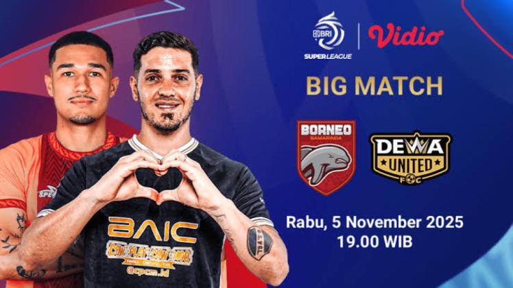 Tempat Menonton Borneo FC vs Dewa United di BRI Super League 2025-2026