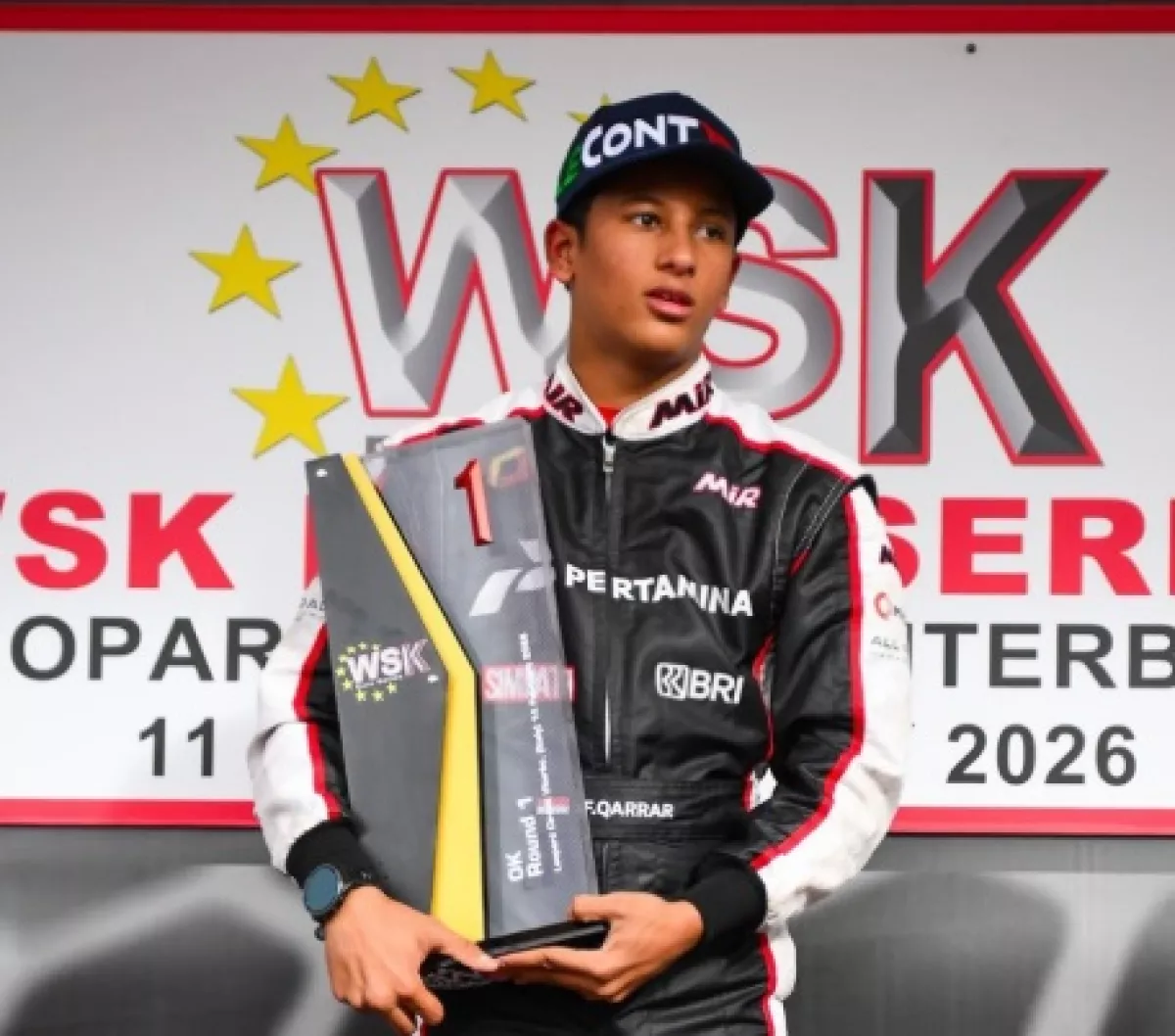 Qarrar Firhand Juara WSK Euro Series 2026 di Italia, Kibarkan Merah Putih di Podium Tertinggi