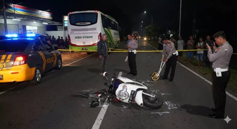 Remaja Bawa Scoopy Tewas Tertabrak Bus Hiba Utama di Tigaraksa Tangerang