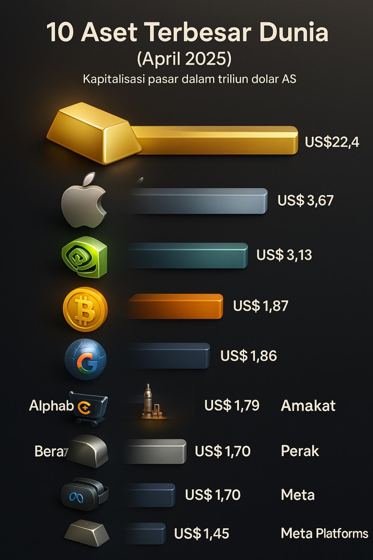 Bitcoin Kembali Geser Amazon, Tembus Aset Terbesar Kelima Dunia dengan Kapitalisasi Pasar Rp39,3 Kuadriliun