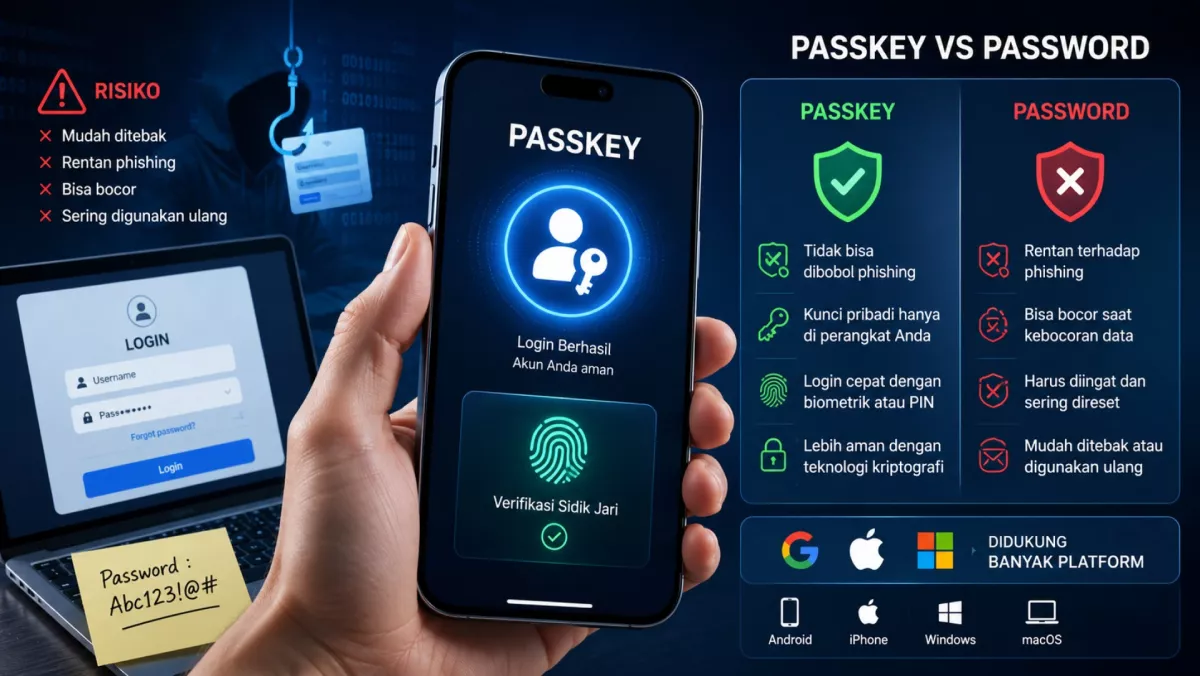 Passkey Mulai Gantikan Password, Apa Bedanya dan Kenapa Lebih Aman?