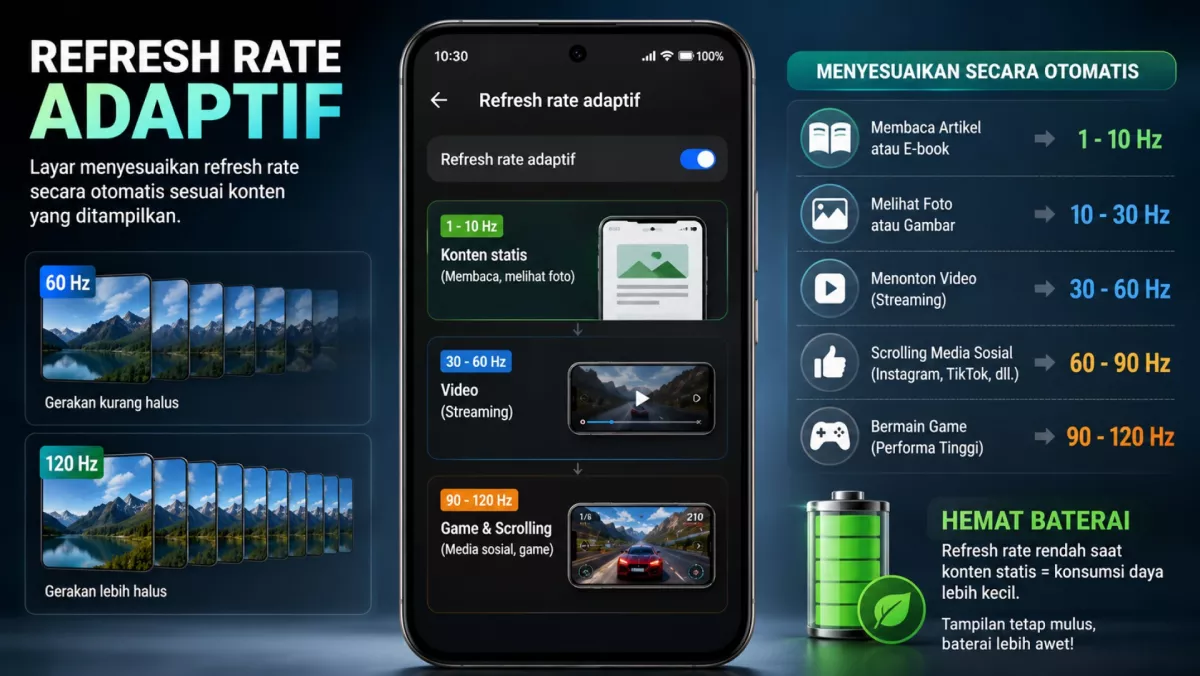 Apa Itu Refresh Rate Adaptif? Benarkah Bisa Menghemat Baterai?