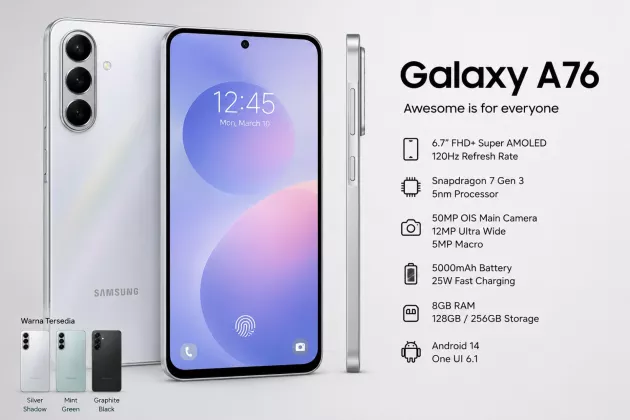 Samsung Galaxy A76 Hoaks atau Produk Nyata? Cek Faktanya