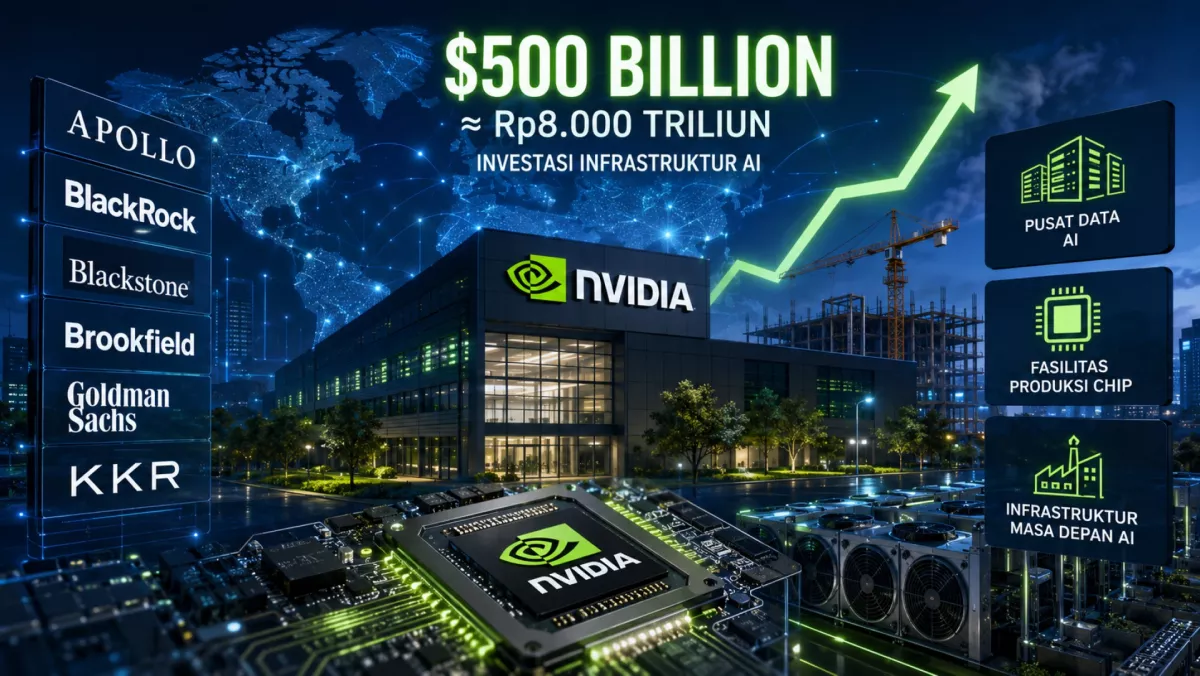 Nvidia Dapat Suntikan Dana Rp8.000 Triliun dari Investor Besar untuk Bangun Infrastruktur AI