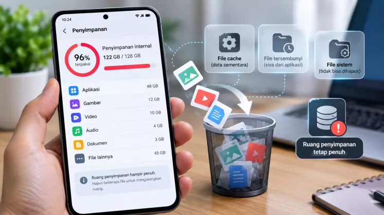 Mengapa HP Tetap Menampilkan Ruang Penyimpanan Penuh setelah Banyak File Dihapus?