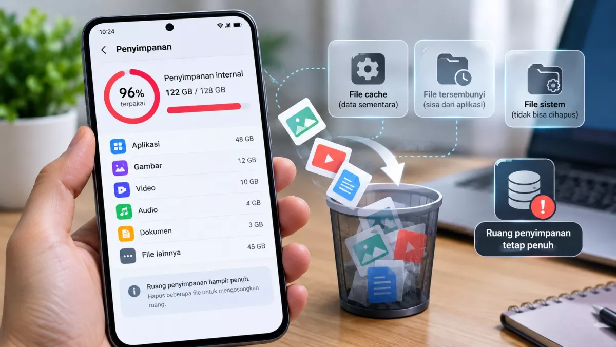 Mengapa HP Tetap Menampilkan Ruang Penyimpanan Penuh setelah Banyak File Dihapus?
