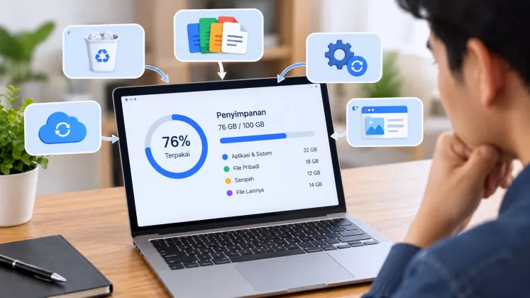 Penyebab Ruang Penyimpanan Laptop Terus Berkurang meski Tidak Mengunduh File Baru