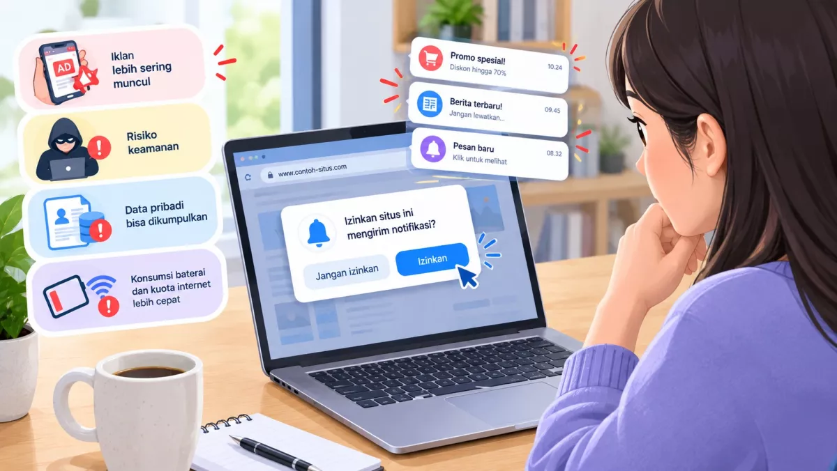 Apa Risikonya jika Kita Mengizinkan Situs Web Mengirim Notifikasi?