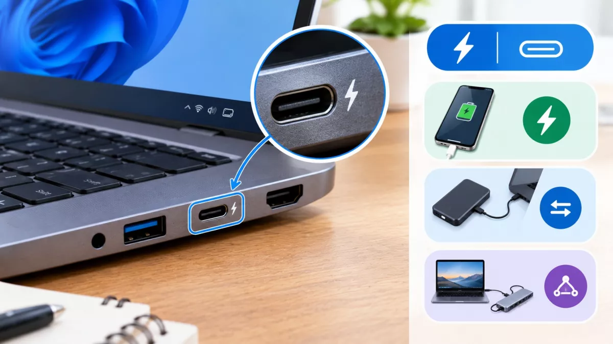 Apa Fungsi Port USB yang Memiliki Simbol Petir pada Laptop? Punya Fitur Khusus Lho