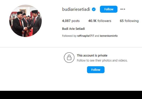 Instagram Menkominfo Budi Arie Setiadi Private Akun, Baper ?