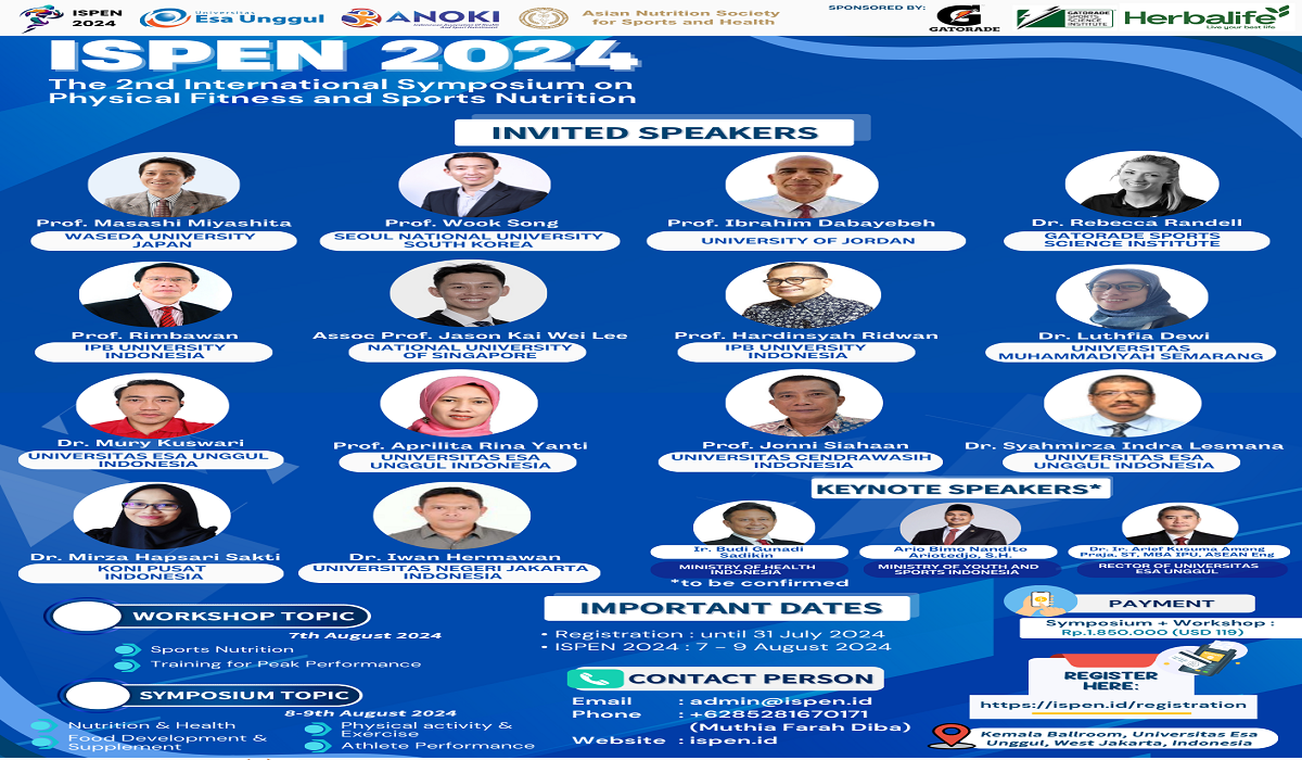 Miliki Program Studi Gizi Olahraga, Universitas Esa Unggul Gandeng ANOKI Akan Gelar ISPEN 2024