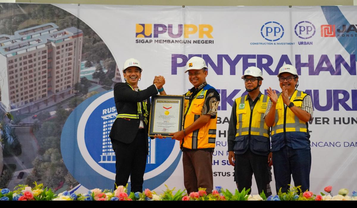 Kementerian PUPR Pecahkan Dua Rekor MURI: Pembangunan Tower Hunian dan Hunian Modular TNI Tercepat 093127