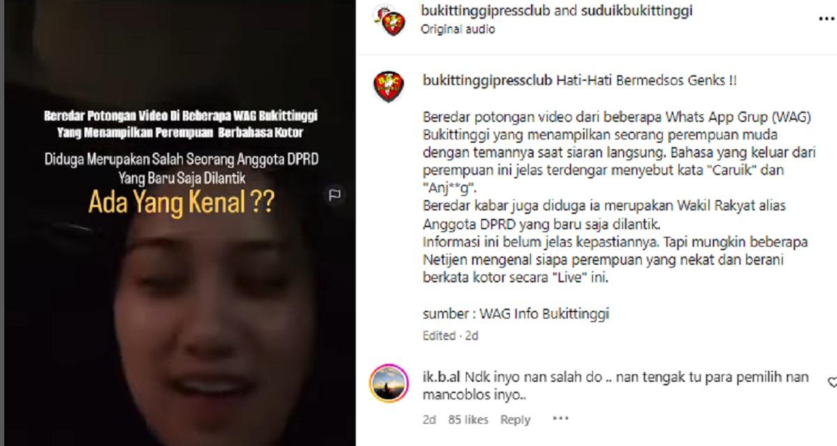 Viral! Perempuan Mirip Anggota DPRD Bukittinggi Hina Publik saat Live TikTok