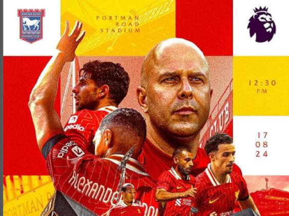 Sedang Berlangsung Ipswich Town vs Liverpool di Liga Inggris 2024/2025, Klik Link Live Streamingnya