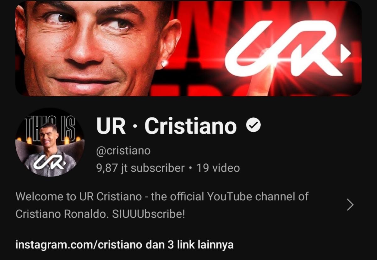 Cristiano Ronaldo Luncurkan Saluran YouTube, Baru 90 Menit Langsung Dapat 1 Juta Subscriber