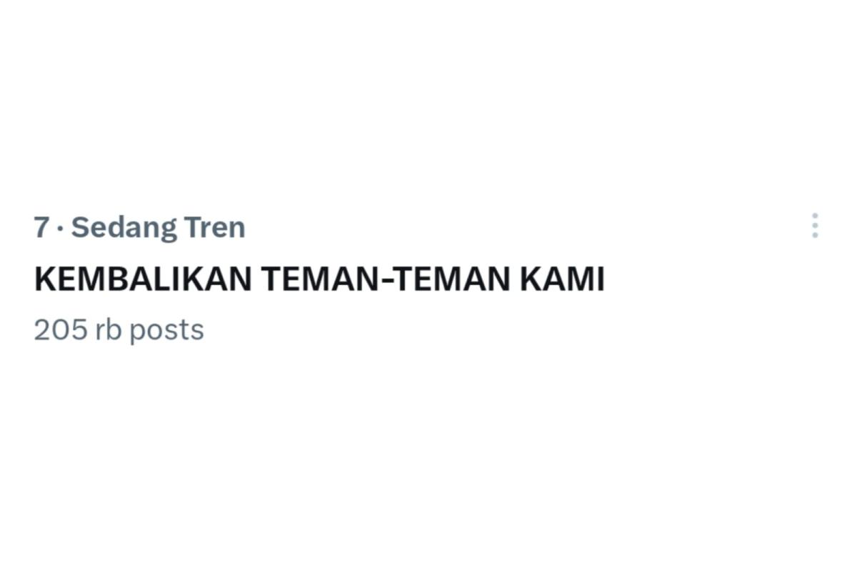 Usai Demo Tolak Revisi UU Pilkada, Tagar Kembalikan Teman Teman Kami Trending di X