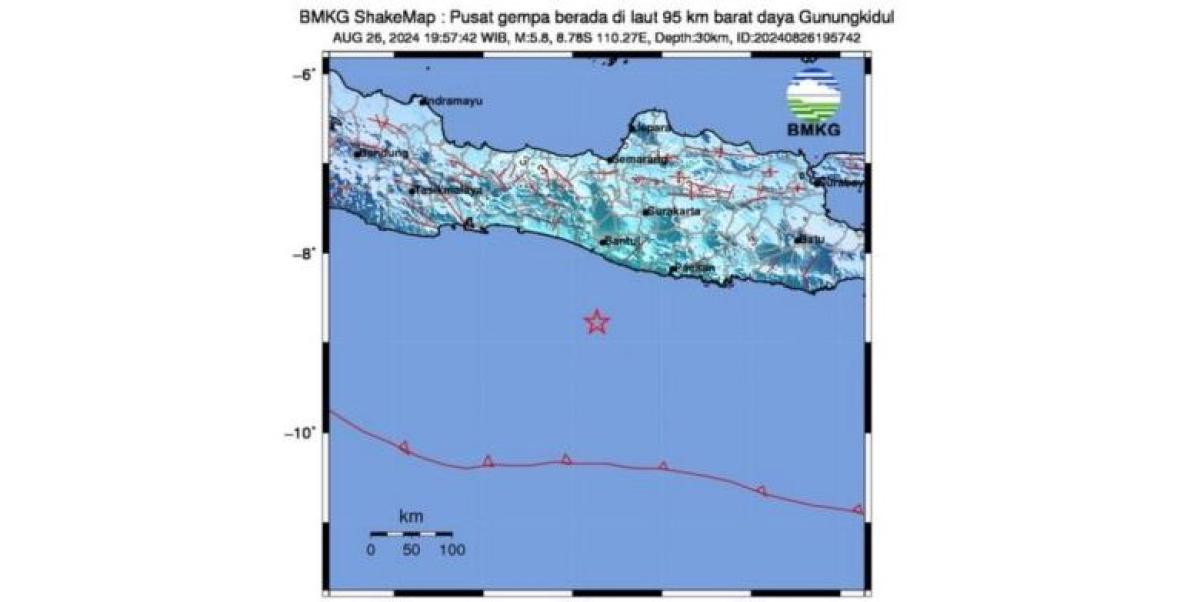 Gempabumi M 5.8 Gunung Kidul, Delapan Bangunan Rusak Ringan