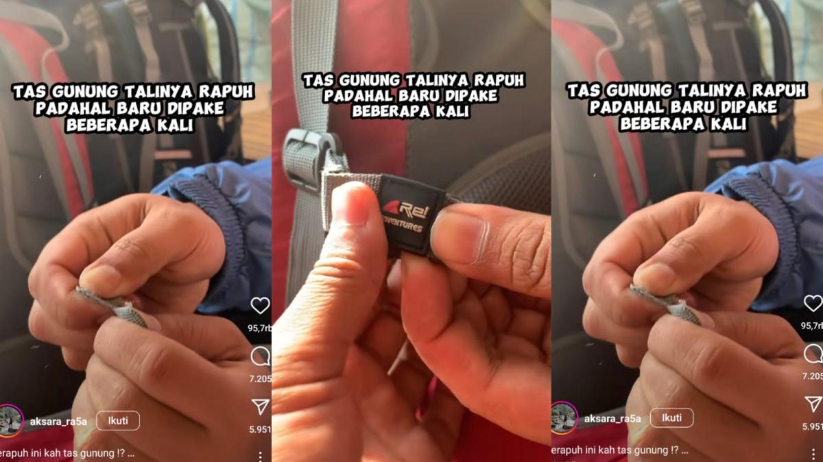 Viral Pengguna Arei Outdoor Keluhkan Kualitas Produk Tas Gunung, Masih Baru Tapi Rapuh 