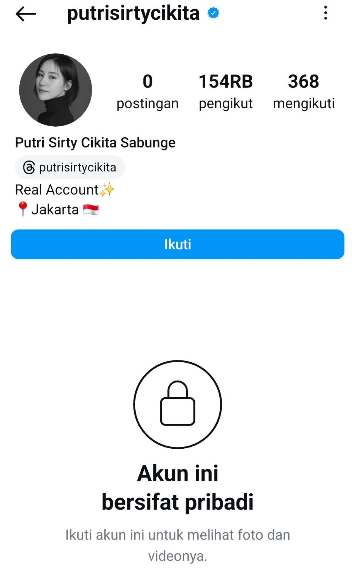 Usai Jadi Duta Sopan Santun Gegara 'Ganggu Orang Makan' dan Tuduh 'Ngobat', IG Briptu Sirty Cikita di-Privat