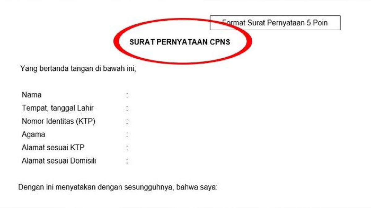 Cara Buat Surat Pernyataan untuk Lamaran CPNS 2024, Lengkap dan Jelas Banget!