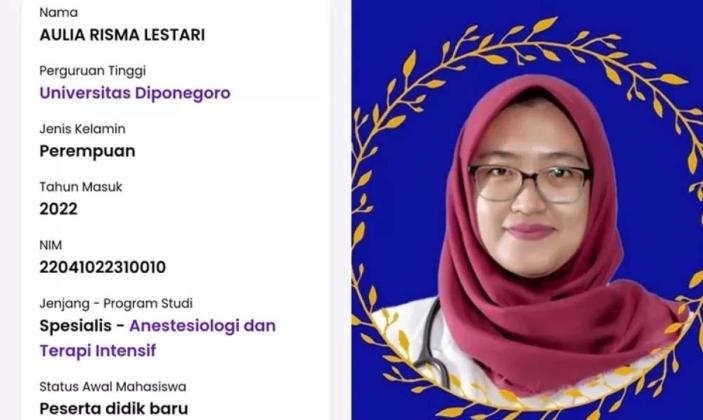 Kisah Tragis di Balik Kasus Kematian dr Aulia Risma Lestari: Dugaan Pungli di PPDS Anestesi Menguak Kebenaran yang Menyayat Hati