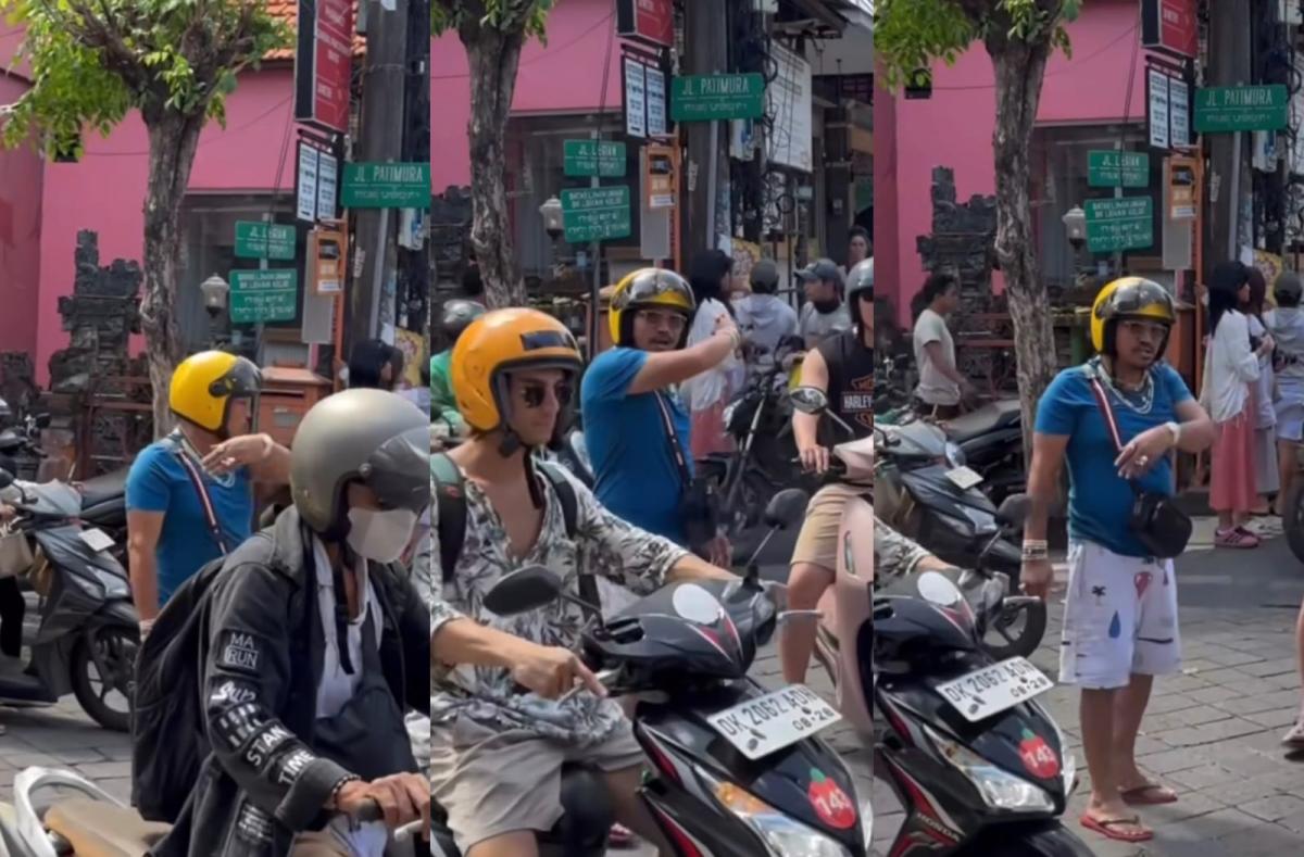 Komedian Mongol Stres Viral Tengah Mengatur Arus Lalu Lintas di Kuta Bali