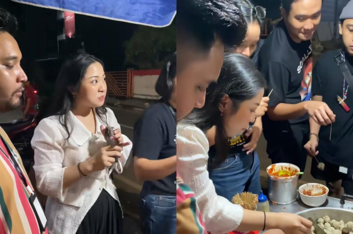 Viral Bernadya Tampil Cantik saat Jajan Pentol di Konser Banjarmasin