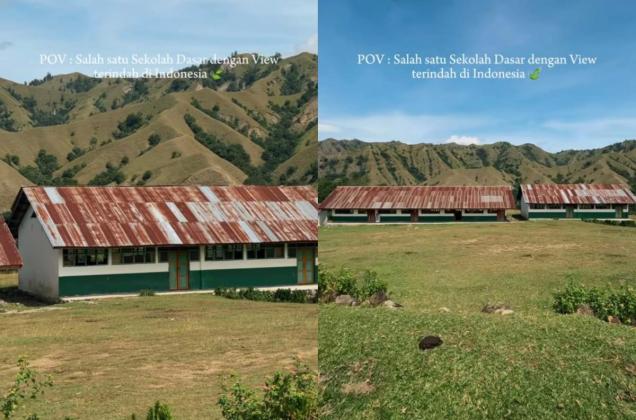 Viral di Medsos Bangunan SD dengan Pemandangan Indah, Bikin Warganet Betah Belajar