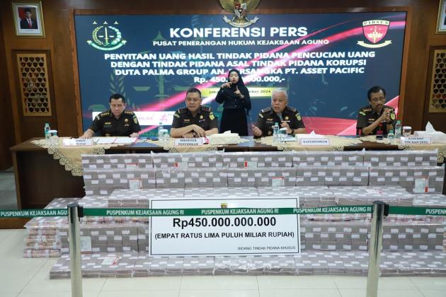 Kejagung Sita Rp450 Miliar Terkait Dugaan Korupsi Sawit PT Duta Palma