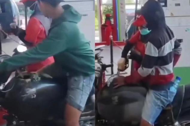 Viral Pengendara Motor Isi Bensin Gunakan Tangki Ukuran Besar di SPBU Pertamina