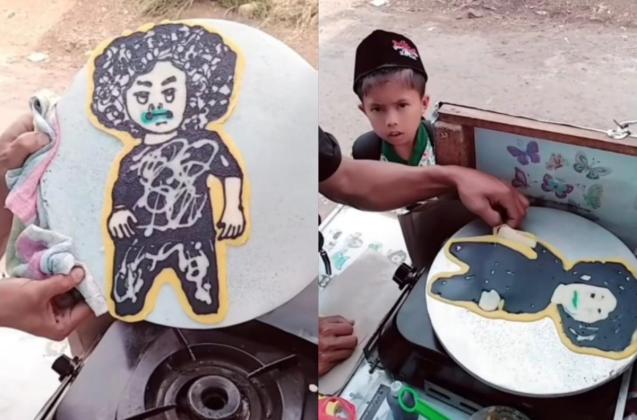 Ramai Jadi Perbincangan Warganet, Pedagang Ini Buat Pancake Mirip Vadel Badjideh