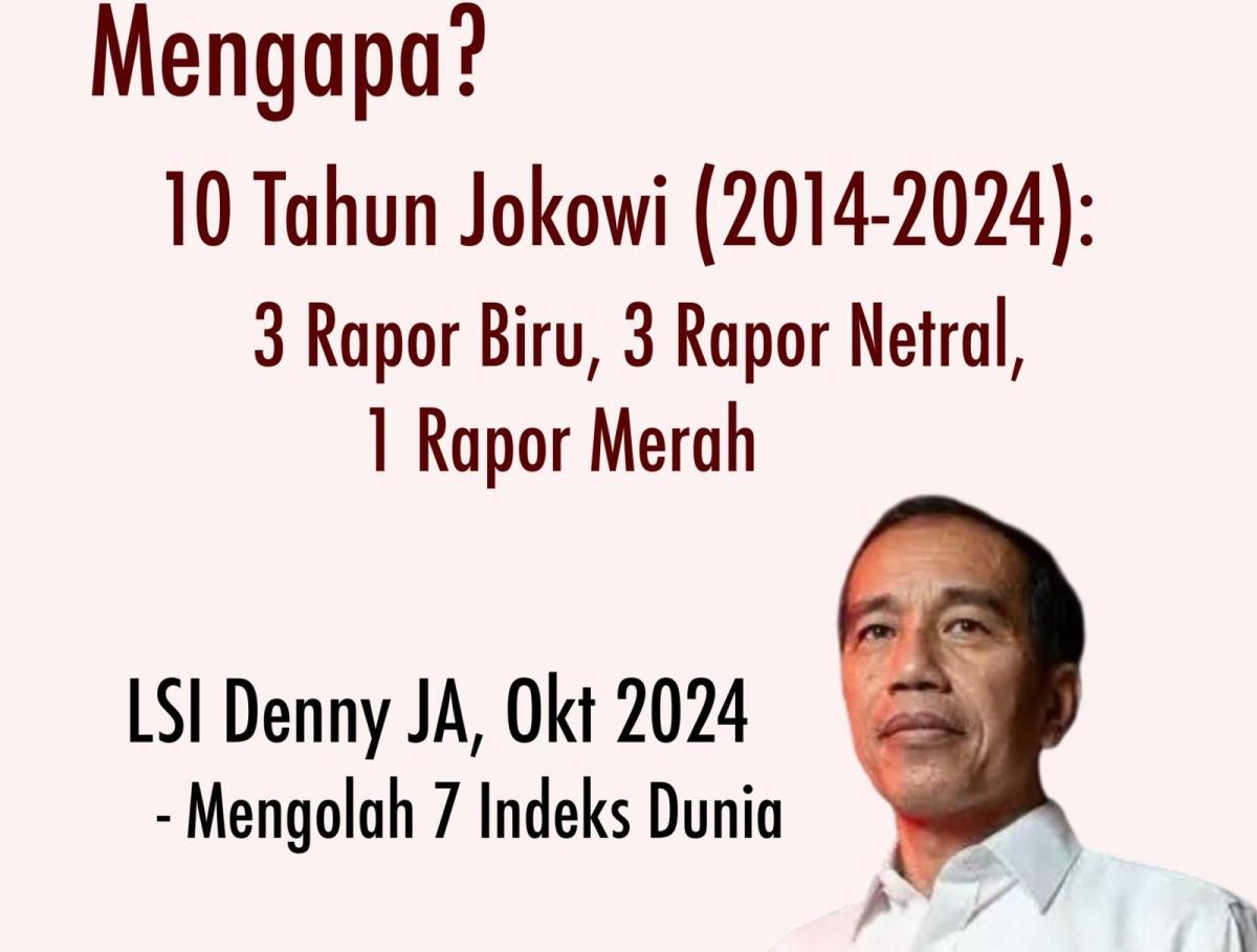 LSI Denny JA: 10 Tahun Peroleh Tiga Rapor Biru Satu Rapor Merah