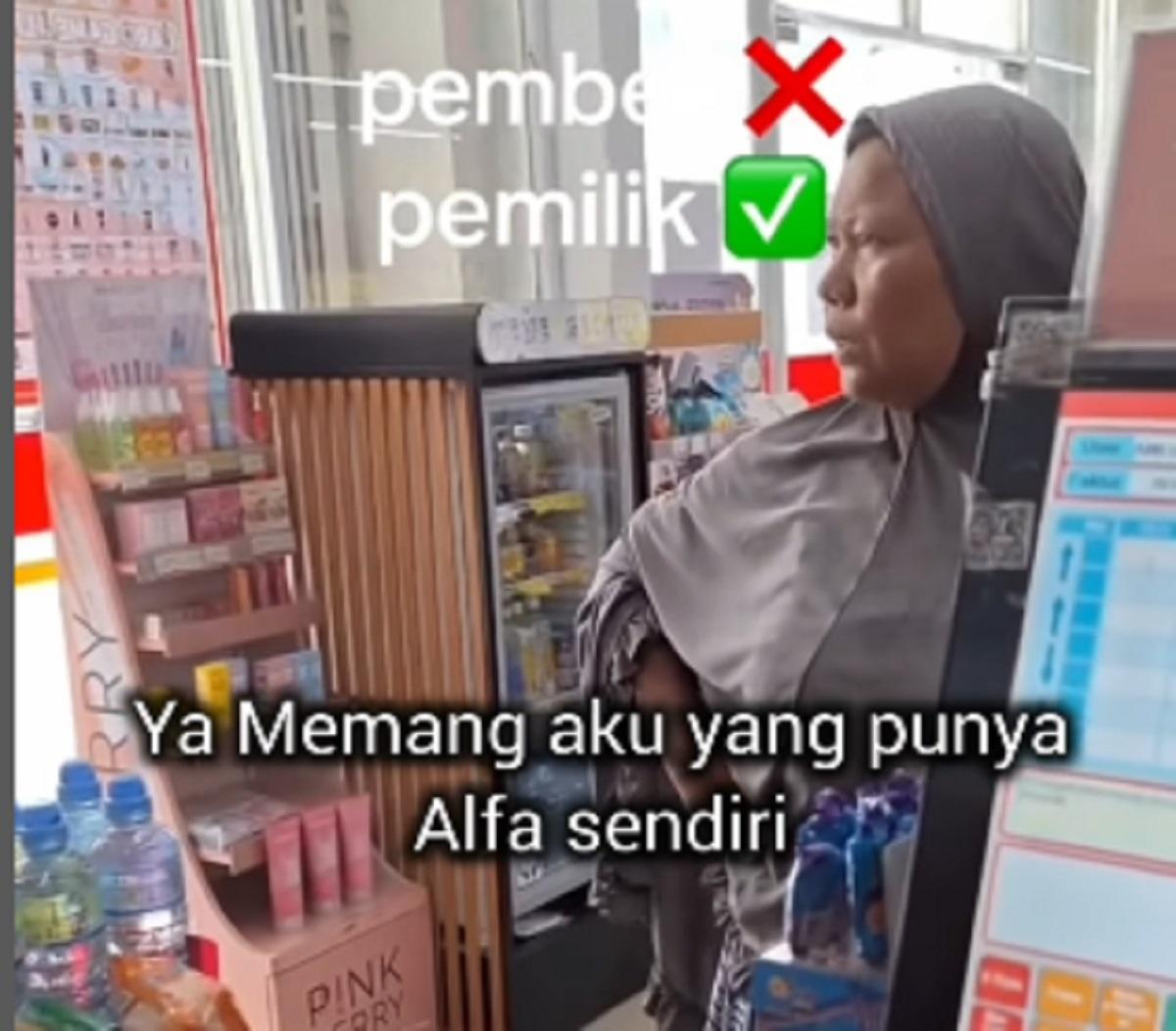   Viral! Ibu-ibu Bikin Heboh Karyawan Minimarket, Ngaku Pemilik Alfamart Diduga Agar Belanja Gratis